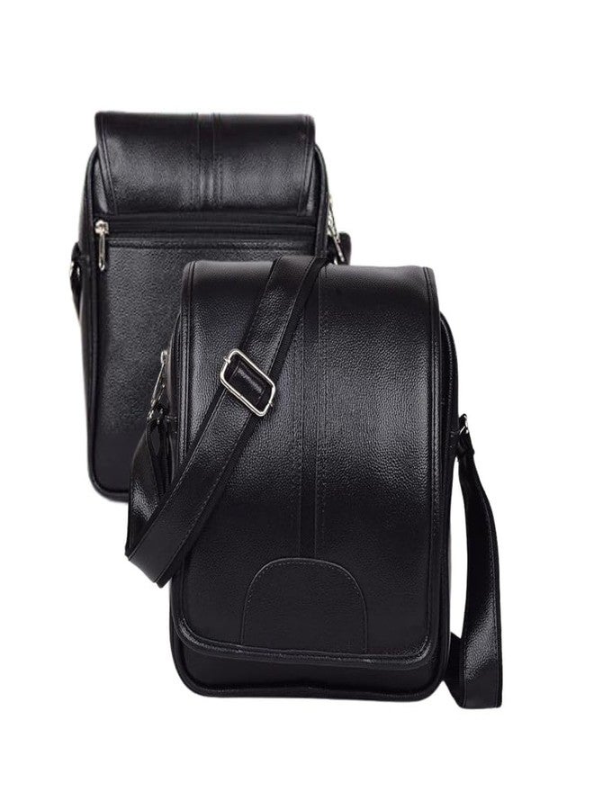 CAMPIO PU Synthetic Leather Stylish Sling Bag Cross Body Travel Bag Business Office Messenger Bag Fathers day gift idea, Gift for men & Women, Valentine day gift for men (Black) - Image 1
